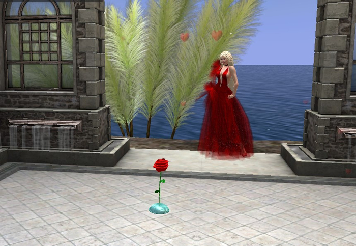 ROSE w/music&dropping hearts