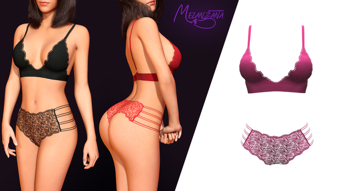 Melanzana- Hidden Side Set (Hot Pink)