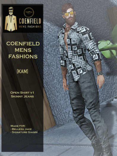 Coenfield Fashion [KAM] Open Shirt/Skinny Jeans