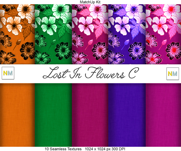 Lost In Flowers C Matchup Kit 10 Seamless Textures NM