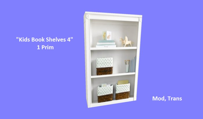 Kids Book Shelves 4 - 1 Prim
