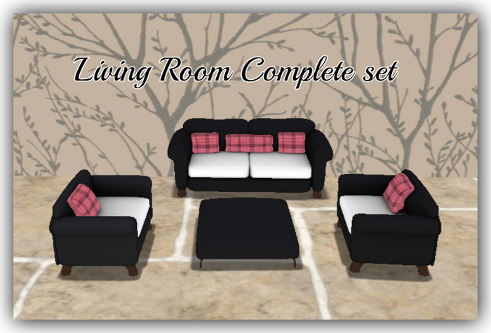 Living Room Complete Set Black