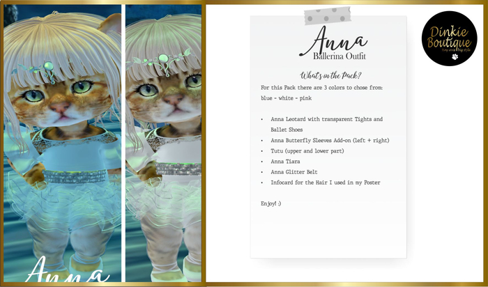 *DB* DINKIES ANNA BALLET OUTFIT* blue