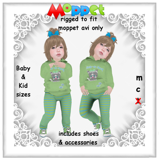 Moppet Kitty Pocket Green  Set