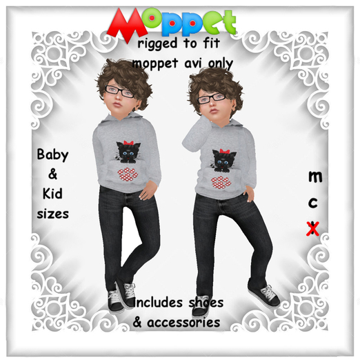 Moppet Kitty Pocket Grey Set