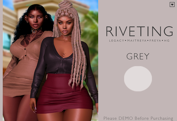 **RIVETING ~ Hosidity Skirt {Grey} {Add}