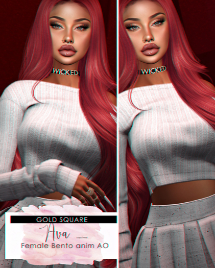 Second Life Marketplace - Gold Square {Ava} Female Bento Anim AO