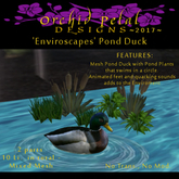 -OPd- 'Enviroscapes' Pond Duck (Cmt-Box) Pond not included!!