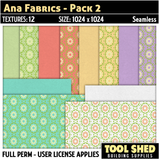 Second Life Marketplace - Tool Shed - Ana Fabrics - Pack 2
