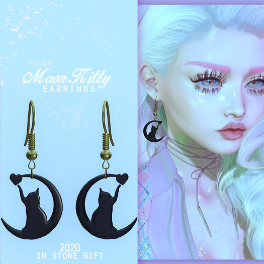 #Mewsery - MoonKitty Earrings [2020 Gift][MP]