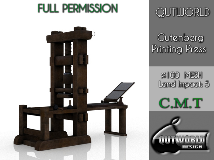 .::QUTWORLD Gutenberg Printing Press::.FP Unpack (ADD)
