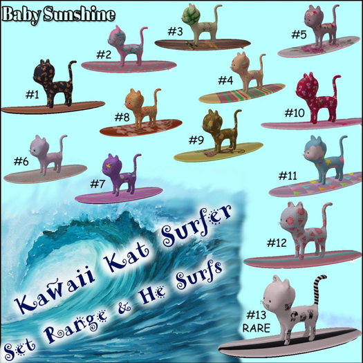 Kawaii Kat Surfer Box Gacha #13 RARE