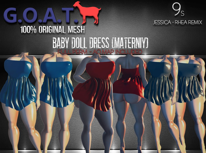 G.O.A.T. 9s JESSICA & RHEA BABY DOLL DRESS FULL PERM DEMO