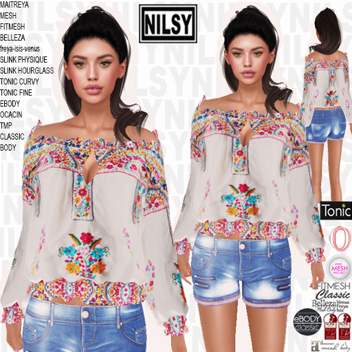 NILSY PEASANT TOP AND SHORTS,ALL BODIES