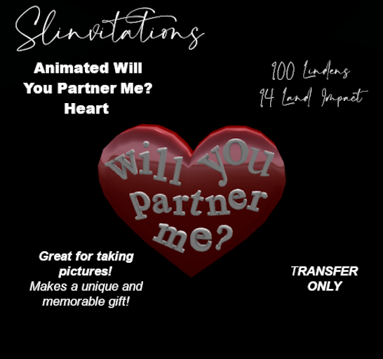 Slinvitations Animated Heart - Will You Partner Me? *rez*