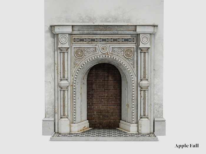 Apple Fall Clifton Fireplace (White) Empty
