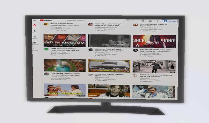 TV Youtube on stand