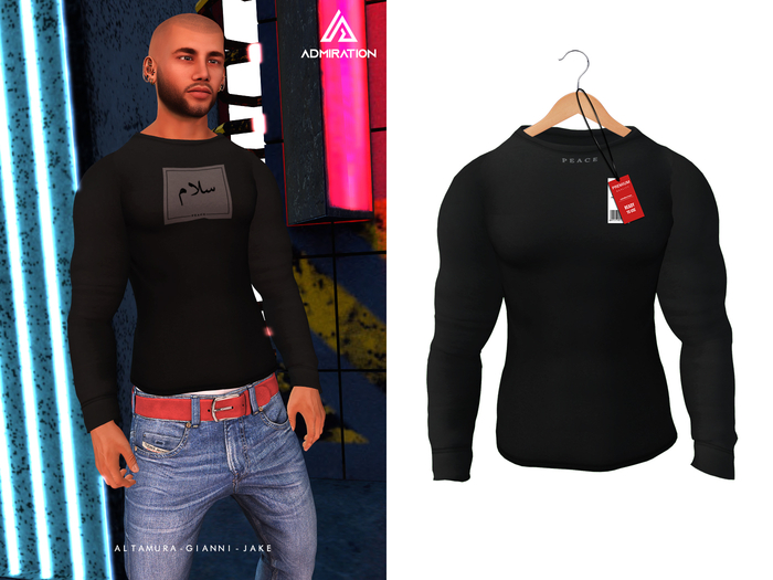 Admiration - Peace Tee Black Jake Gianni