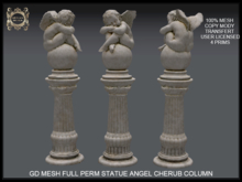 GD MESH FULL PERM STATUE ANGEL CHERUB COLUMN