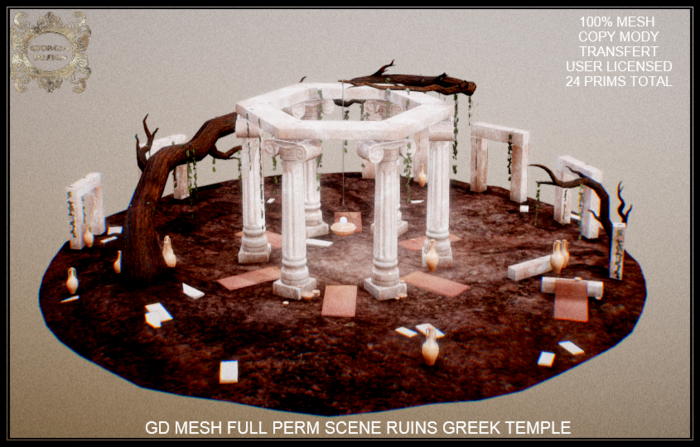 GD MESH FULL PERM SCENE RUINS GREEK TEMPLE