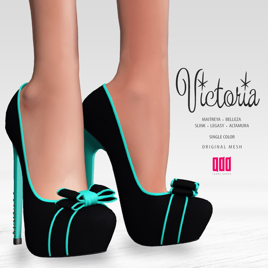 20152 [ADD] Victoria Shoes - BlackTurquoise