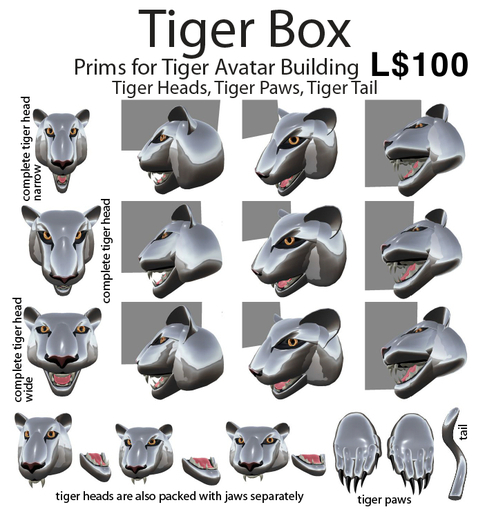 TigerBox - Sculpted Prims for Tiger Avatars