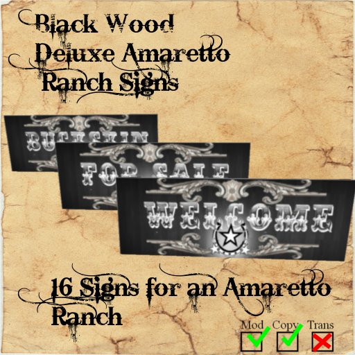 *VD*Deluxe Ranch Signs (Black)