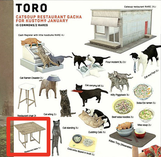 Toro. Restaurant table