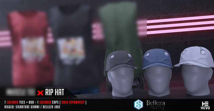 HEVO - Rip Hats Black B.