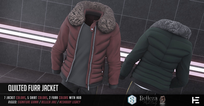 DEMO-HEVO - Quilted Fur Jacket
