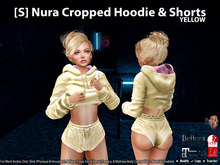 [S] Nura Cropped Hoodie & Shorts Yellow