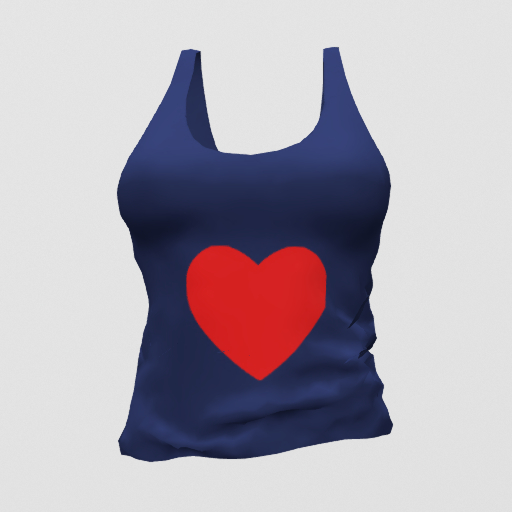 CDKC - Ladies Vest Top (heart) (Mid blue)