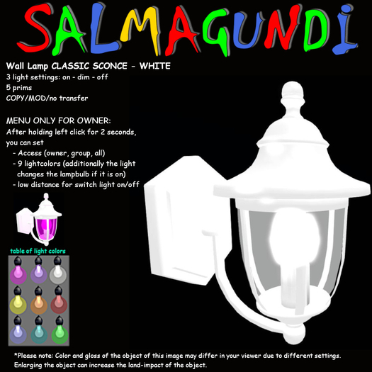 Wall Lamp CLASSIC SCONCE - White 