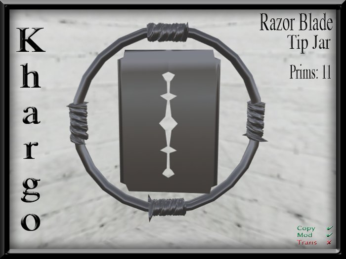 Khargo: Razor Blade Tip Jar / Tipjar
