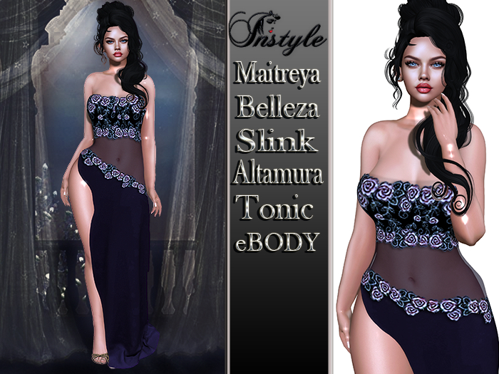 InStyl-Evening dress v2+dress shine as a GIFT( Slink, Maitreya,Belleza/Isis - Freya Altamura, eBODY Tonic - Curvy Beaut