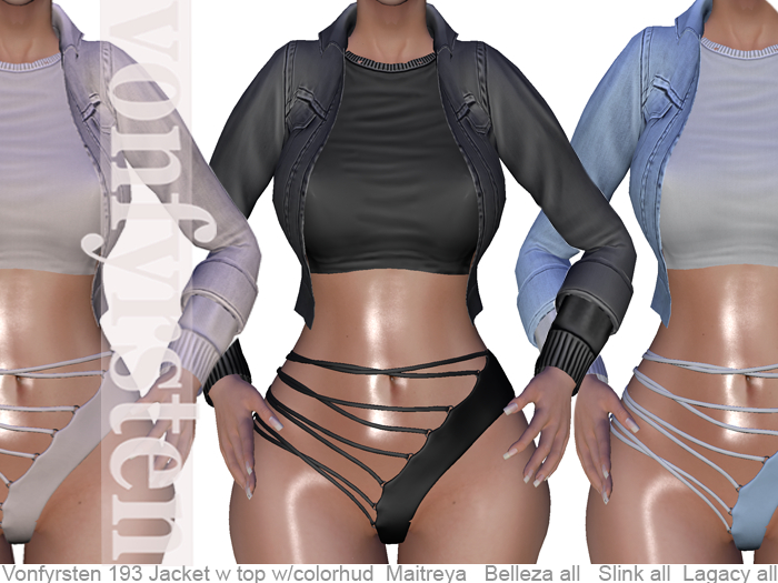  Vonfyrsten 193 Jacket w top outfit Mesh Maitreya Belleza Slink Legacy Woman's, Apparel Clothing Jacket Top S