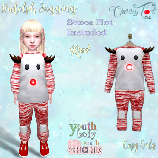 *Cherry Tot* Youth/Chonk Rudolph Jogging Red (Wear&Click)