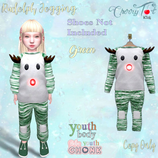 *Cherry Tot* Youth/Chonk Rudolph Jogging Green (Wear&Click)