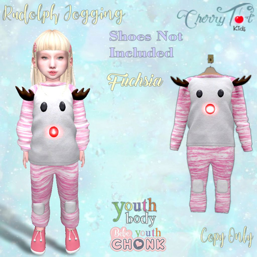 *Cherry Tot* Youth/Chonk Rudolph Jogging Fuchsia (Wear&Click)