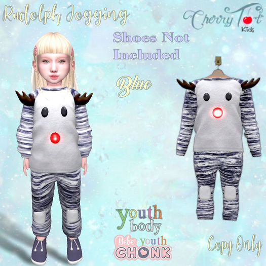 *Cherry Tot* Youth/Chonk Rudolph Jogging Blue (Wear&Click)