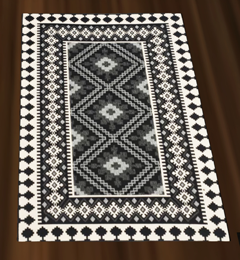 Southwestern BW Rug (padded) AREA RUG