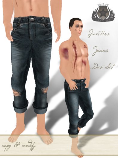 [SE*Designz] Jeans blue Quarters Duoset