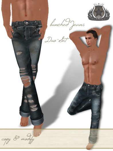 [SE*Designz] Jeans blue bunched Duoset