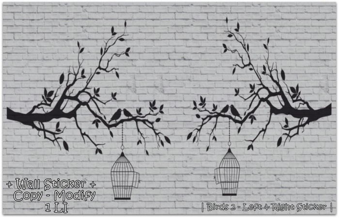 WIB - Wall Sticker - Birds 2 ( Right & Left )