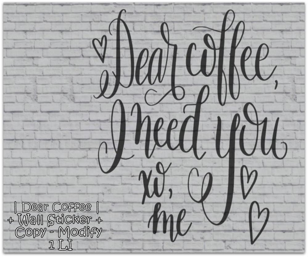 WIB - Wall Sticker - Dear Coffee