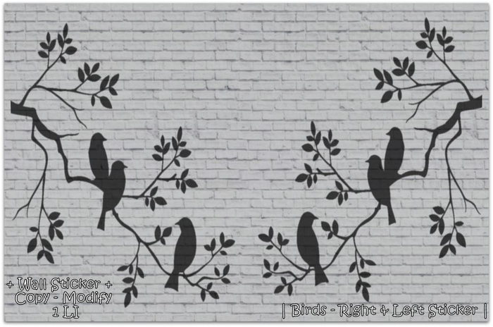 WIB - Wall Sticker - Birds ( Right & Left )