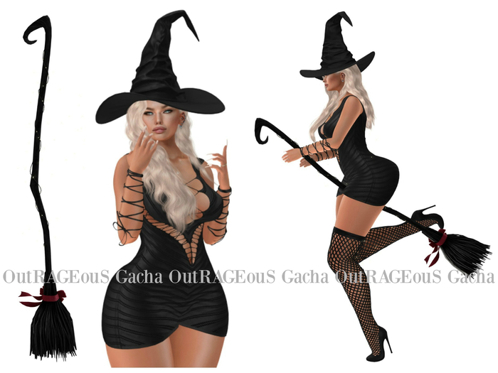 Blueberry - Secret - Black Set with Broom - Maitreya