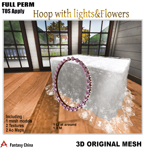 FC- FP Mesh Hoop with lights & Flowers 