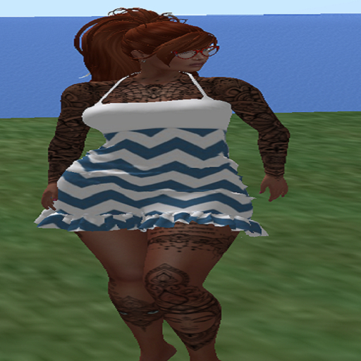 sundress--blue zig zag
