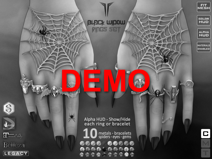 **RE** {DEMO} Black Widow Rings Set BOX